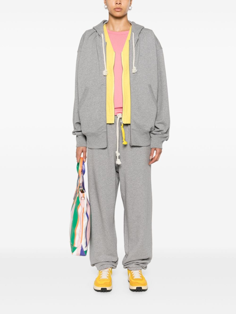 Acne Studios Face logo-appliqué cotton zip-up hoodie - Image 3