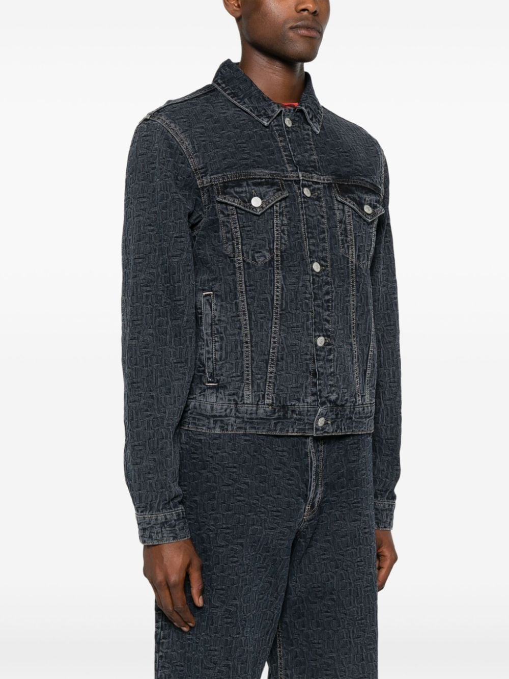 Acne Studios logo-embossed denim jacket - Image 3