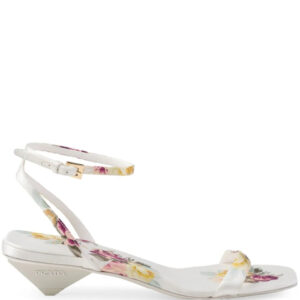 Prada  35mm floral-print satin sandals