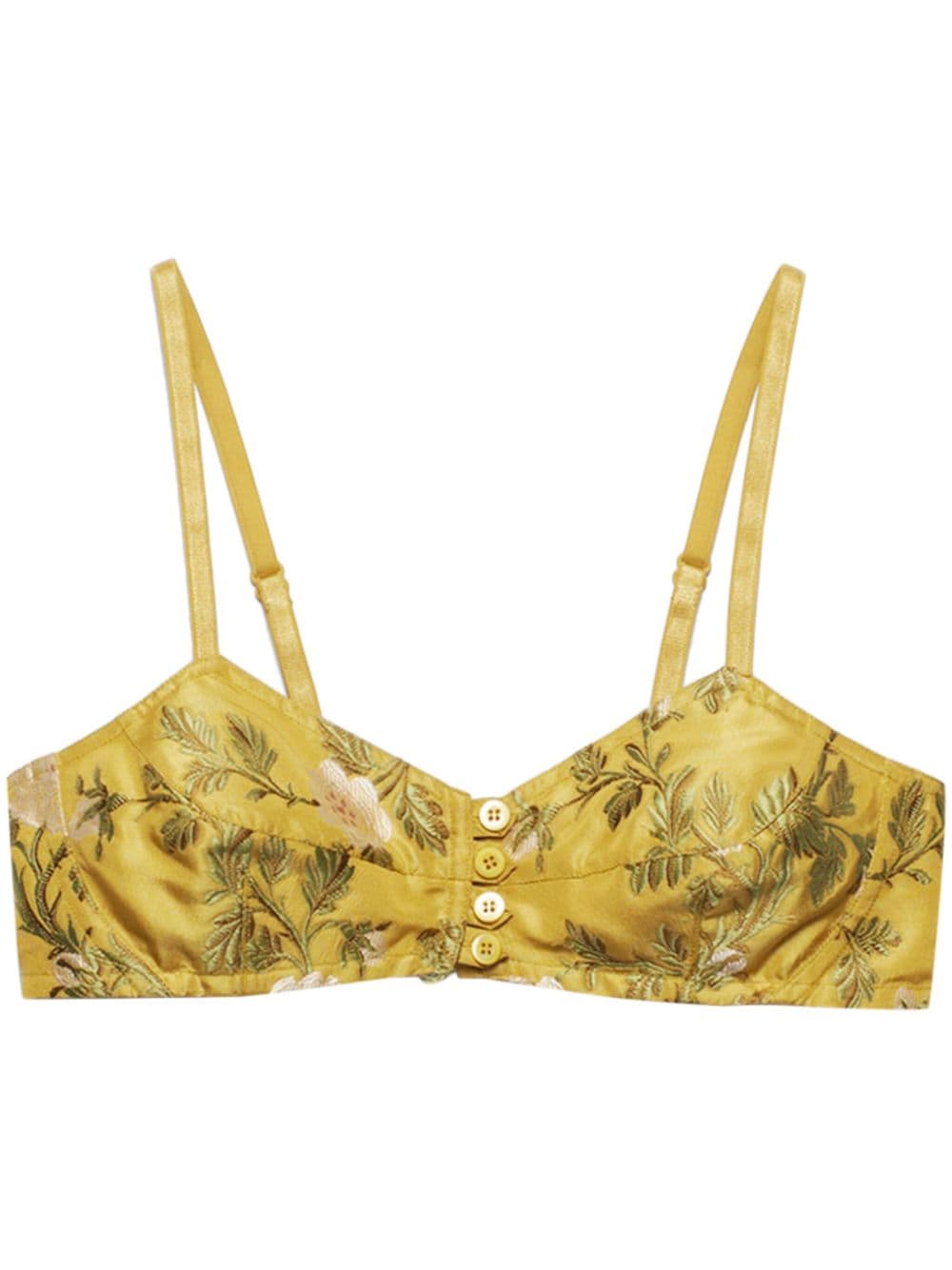 Prada floral-jacquard silk bralette top