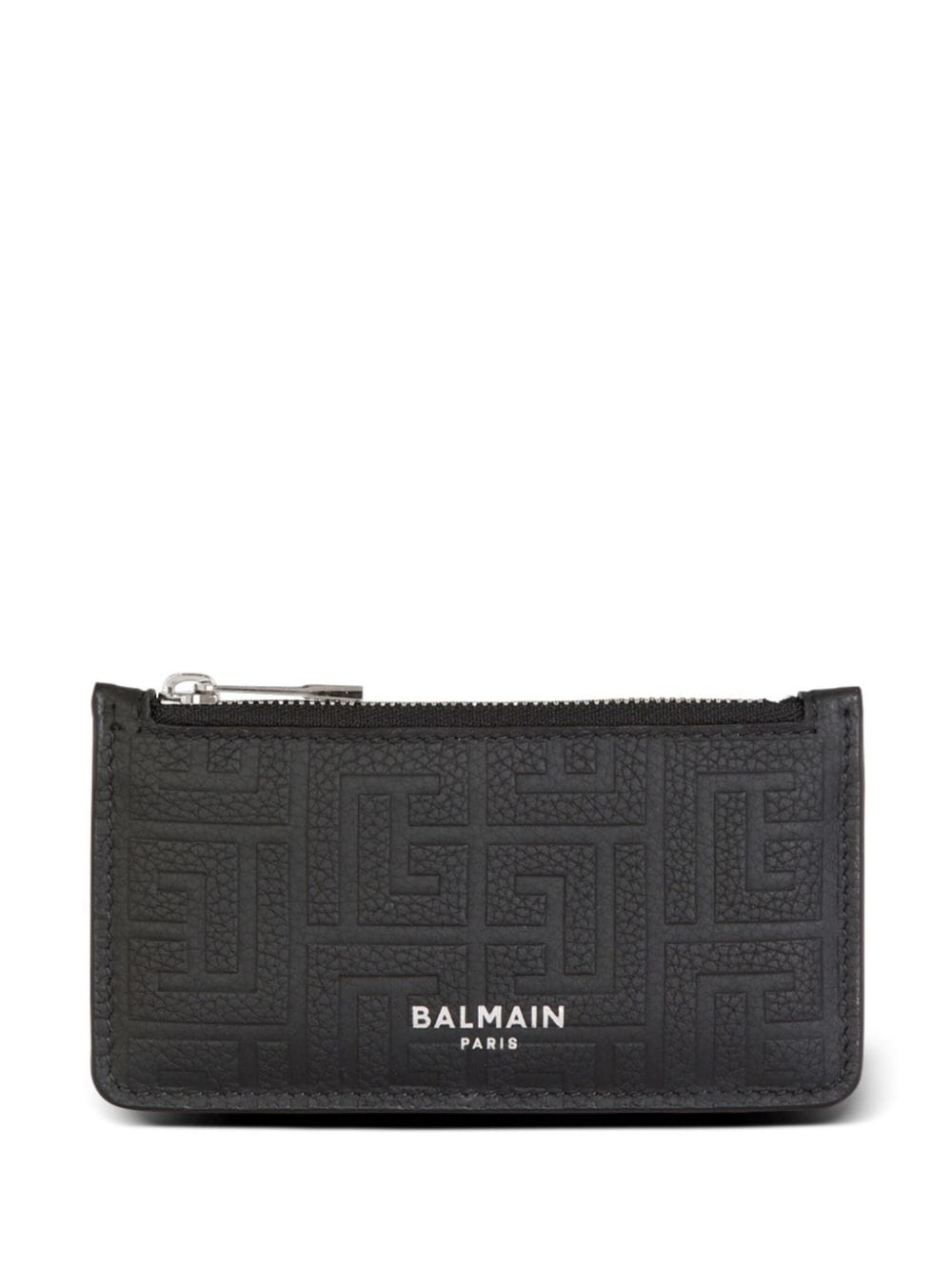 Balmain monogram-embossed leather cardholder