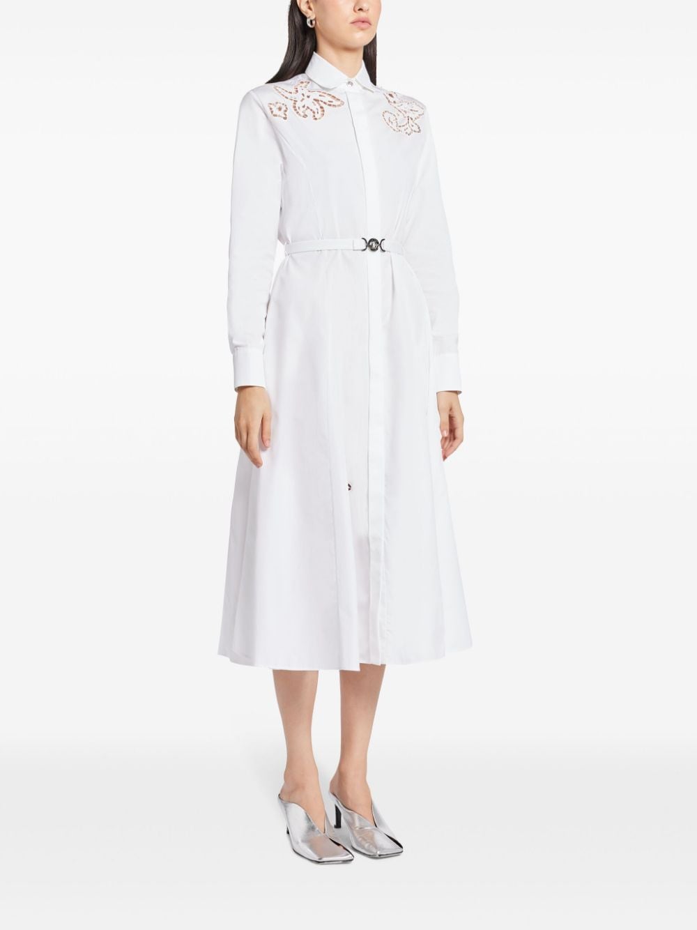 Versace broderie-anglaise cotton shirtdress - Image 3