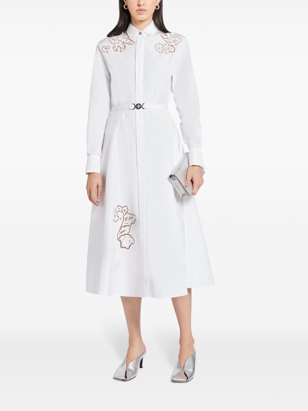 Versace broderie-anglaise cotton shirtdress - Image 2