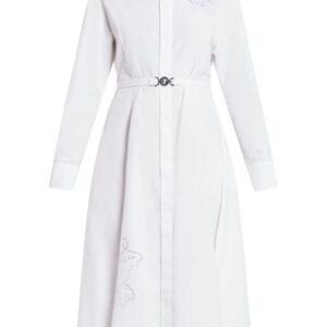 Versace broderie-anglaise cotton shirtdress