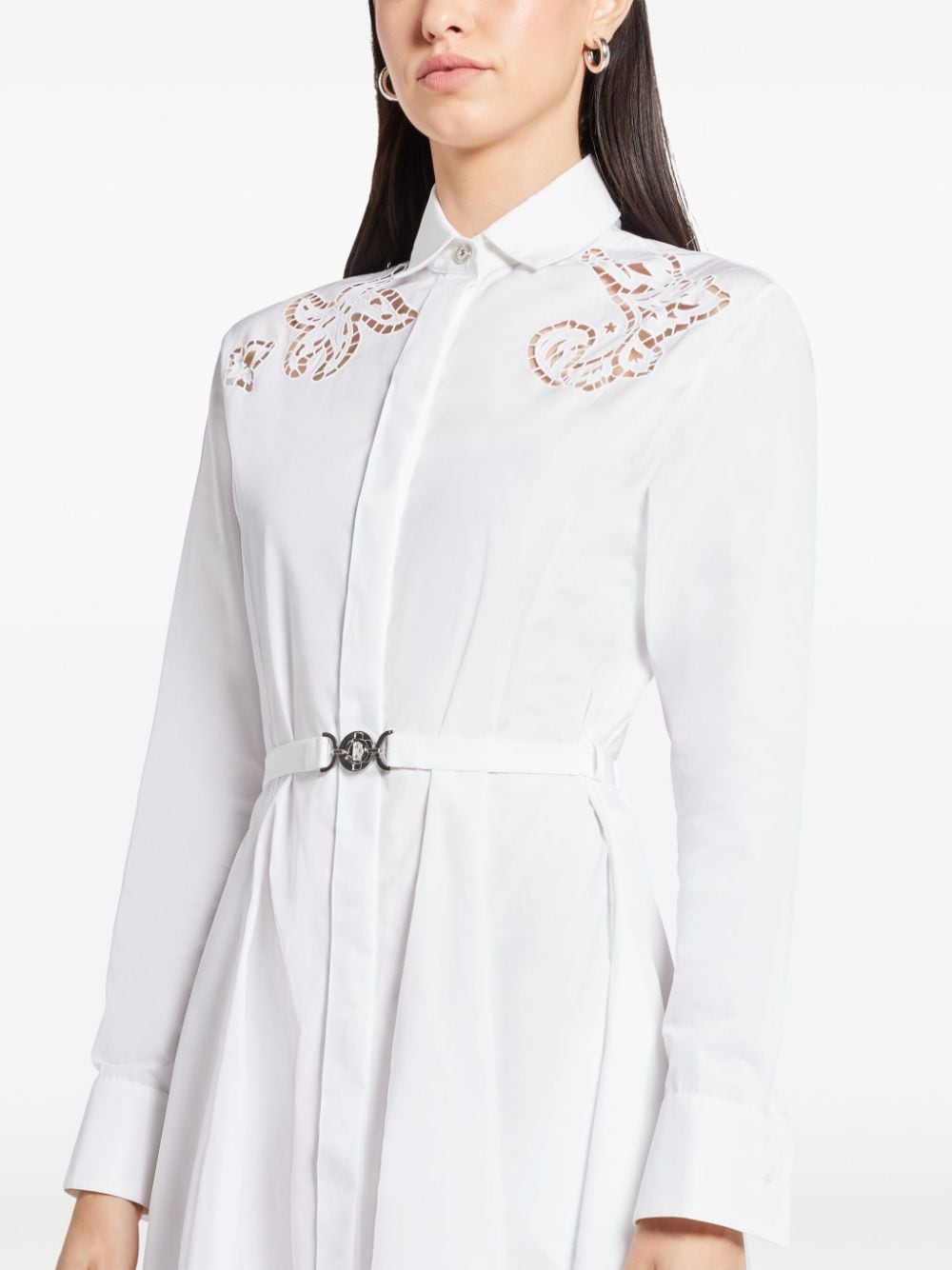 Versace broderie-anglaise cotton shirtdress - Image 4