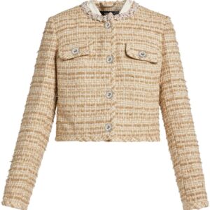 Versace crystal-embellished tweed jacket