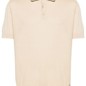 Karl Lagerfeld braided-knit cotton polo shirt