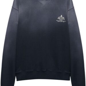Prada logo-embroidered cotton sweatshirt