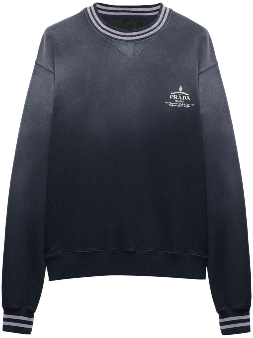Prada logo-embroidered cotton sweatshirt