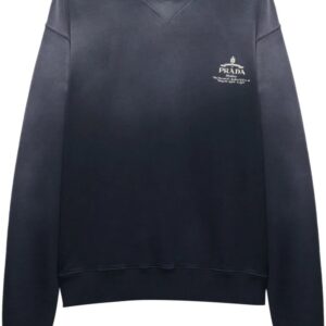 Prada logo-embroidered cotton sweatshirt