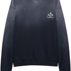 Prada logo-embroidered cotton sweatshirt