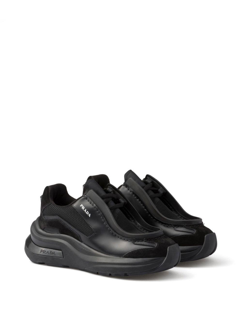 Prada logo print panelled sneakers - Image 2