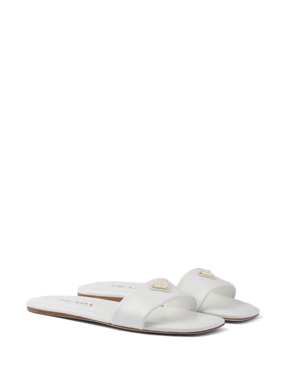 Prada triangle-logo leather slides - Image 4