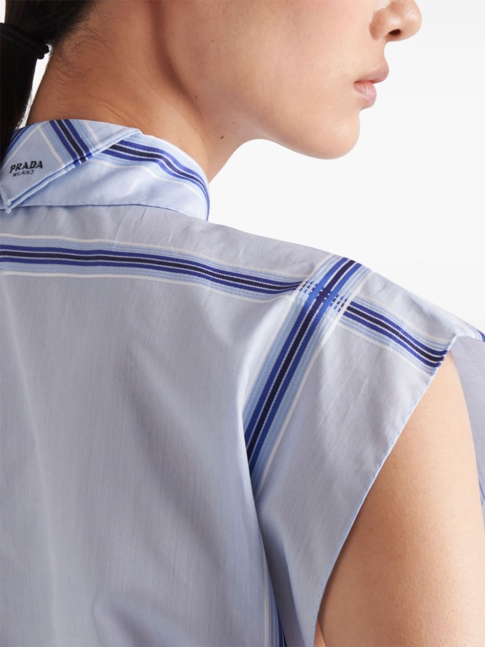 Prada check-print cropped shirt - Image 4