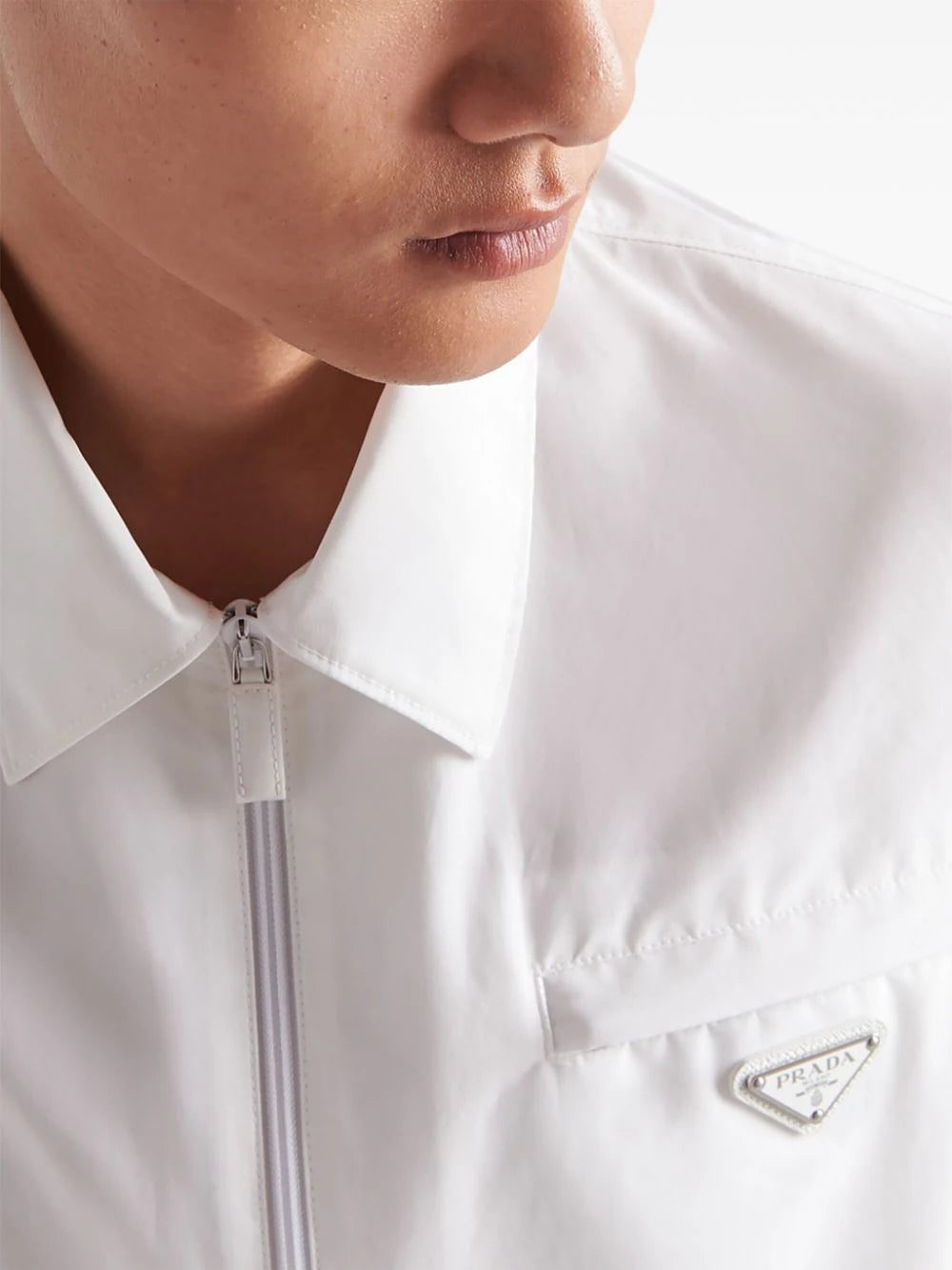 Prada triangle-logo cotton jacket - Image 4