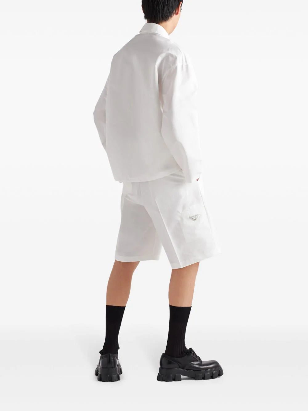 Prada triangle-logo cotton jacket - Image 3