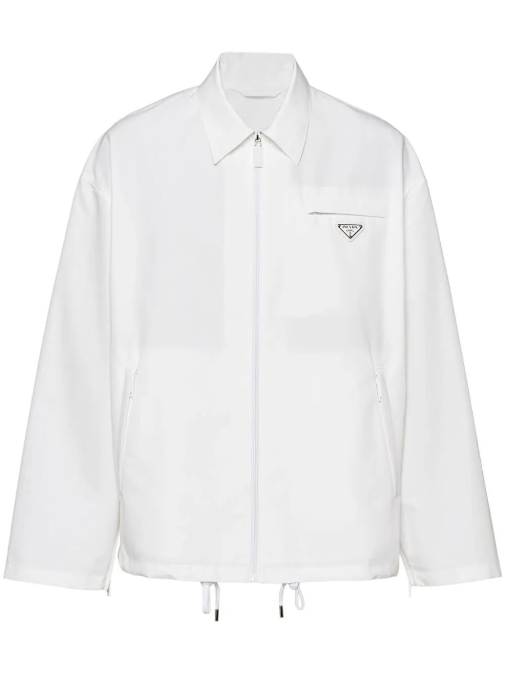 Prada triangle-logo cotton jacket