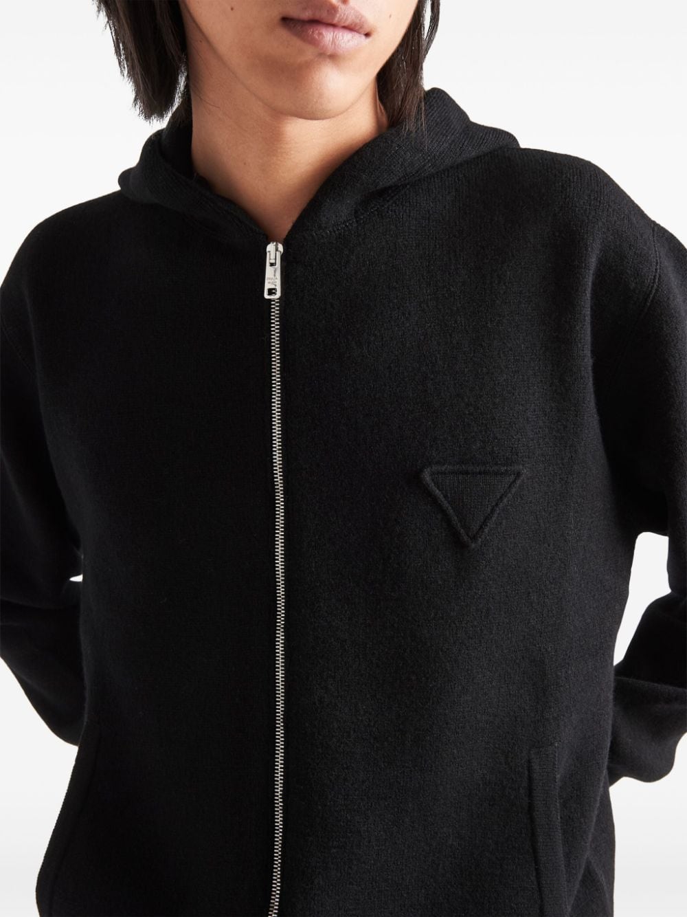 Prada cashmere knitted zip-up hoodie - Image 4