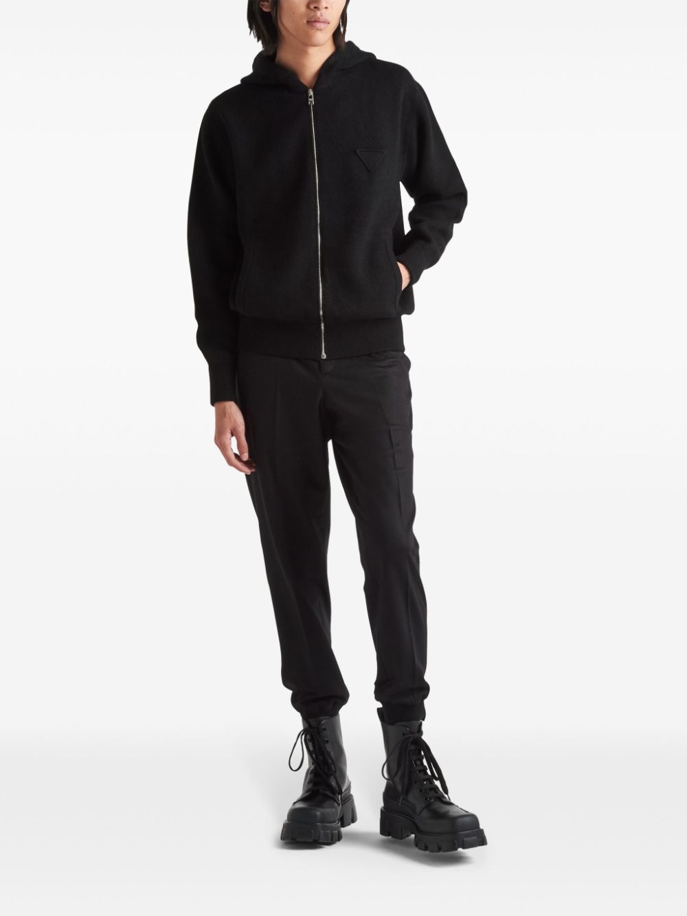 Prada cashmere knitted zip-up hoodie - Image 2