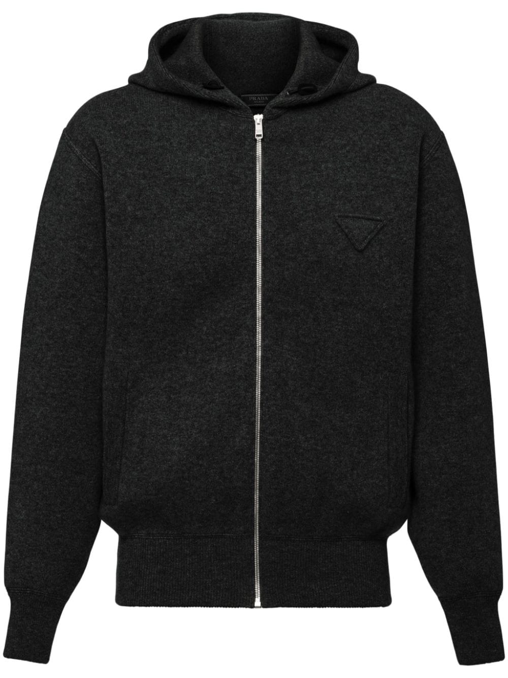 Prada cashmere knitted zip-up hoodie