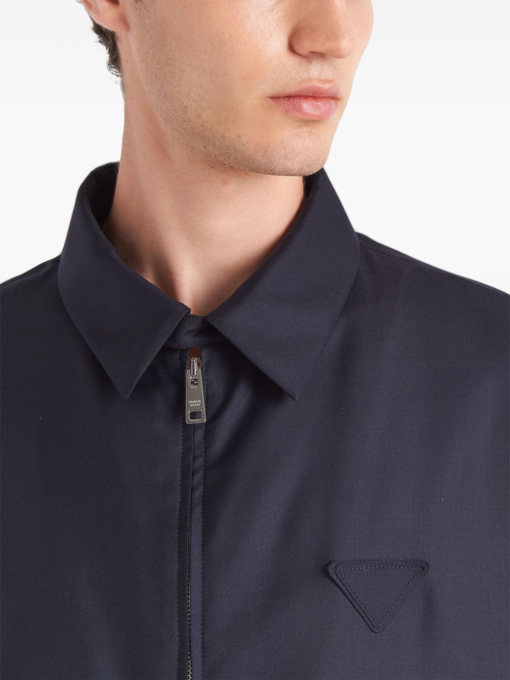 Prada triangle-logo wool-silk jacket - Image 5