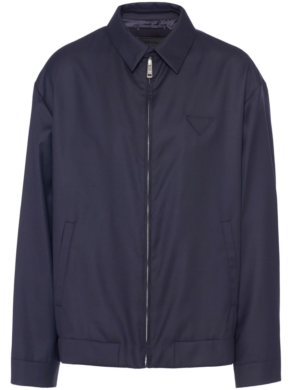 Prada triangle-logo wool-silk jacket