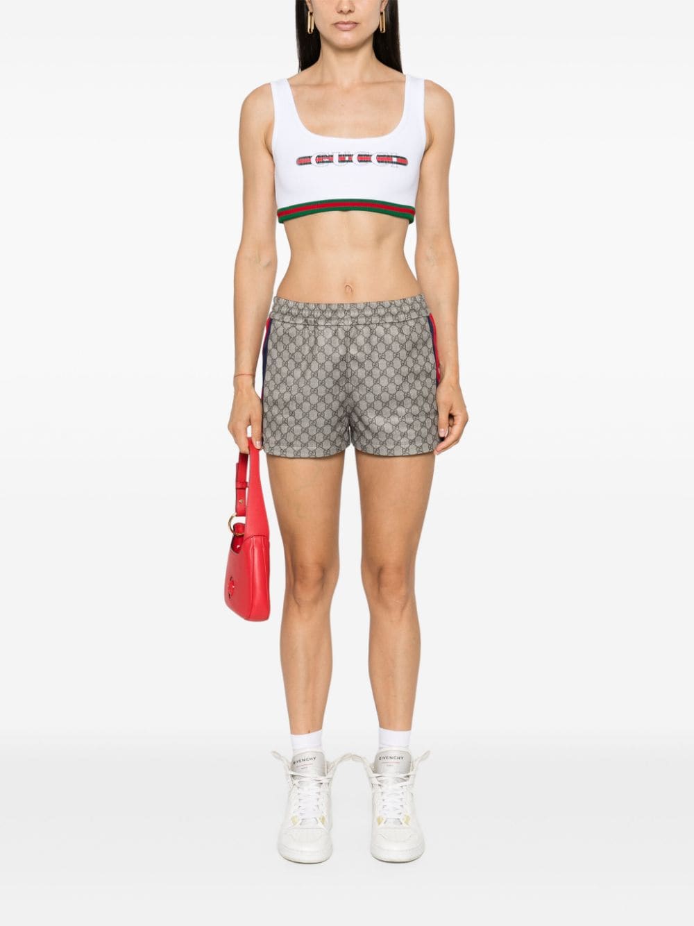 Gucci Web-detail ribbed crop top - Image 2