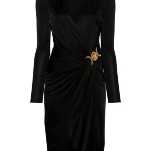 Versace Medusa-plaque jersey midi dress