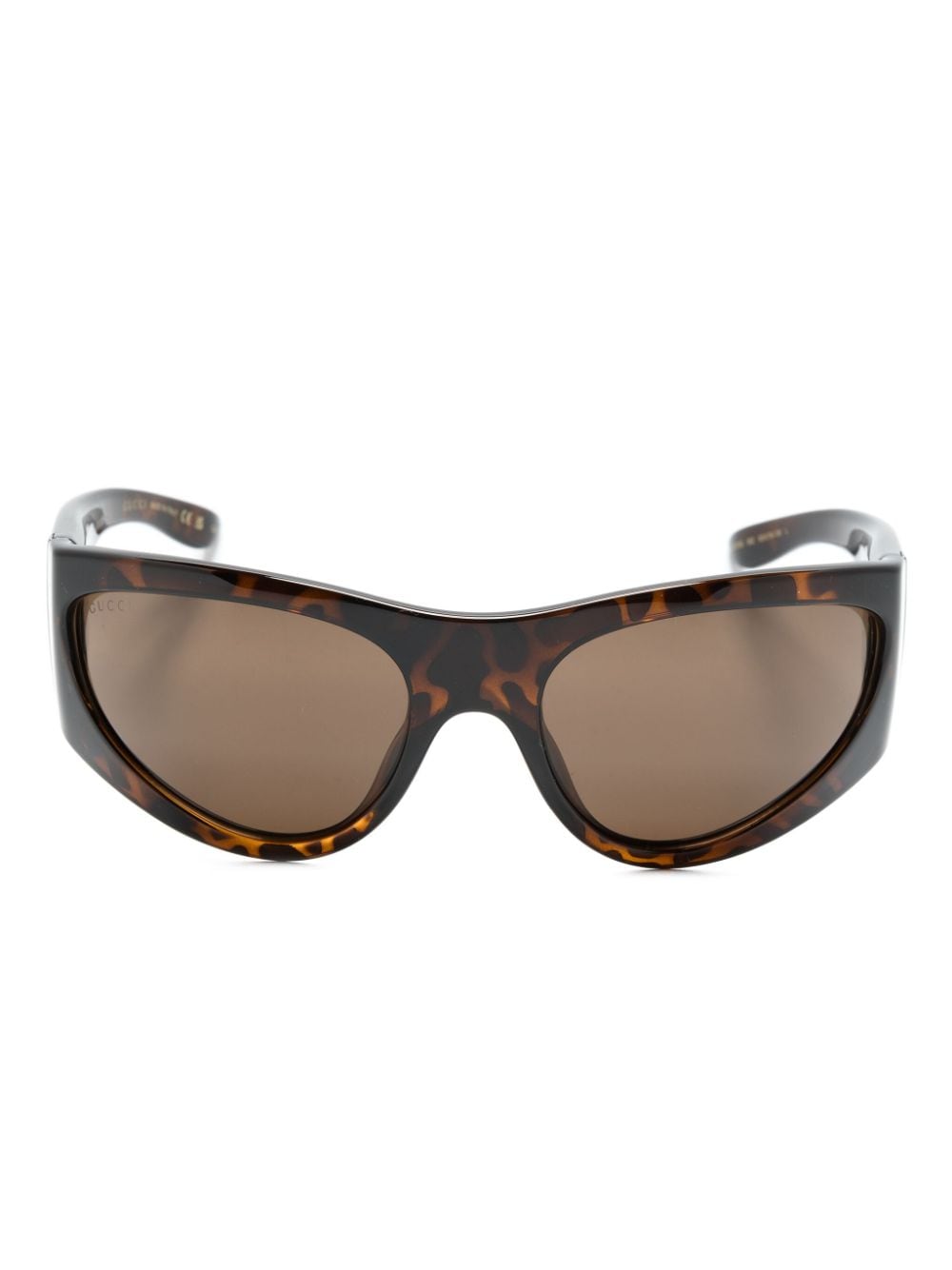 Gucci Eyewear tortoiseshell biker-frame sunglasses