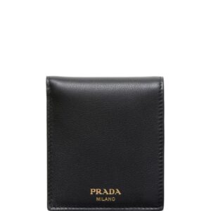 Prada logo-stamp bi-fold leather wallet
