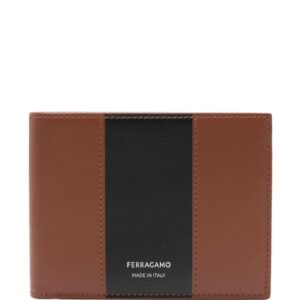 Ferragamo logo-stamp stripe leather wallet