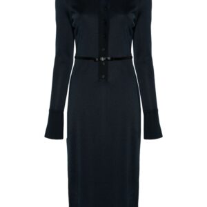 Givenchy belted polo-collar midi dress