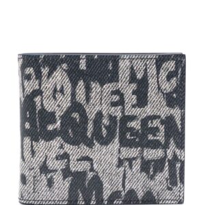 Alexander McQueen graffiti logo-print bi-fold wallet