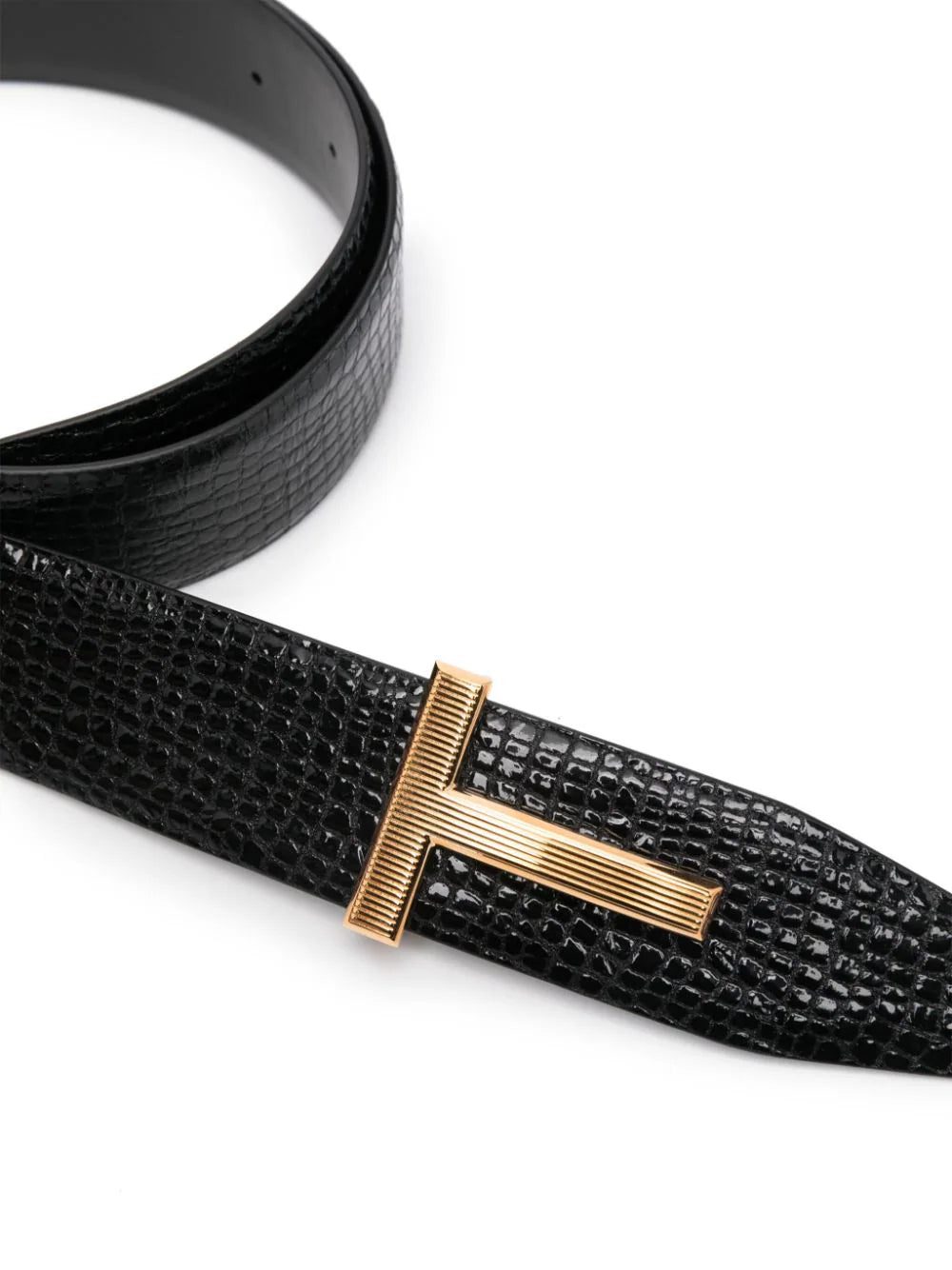 TOM FORD embossed-crocodile leather belt - Image 2