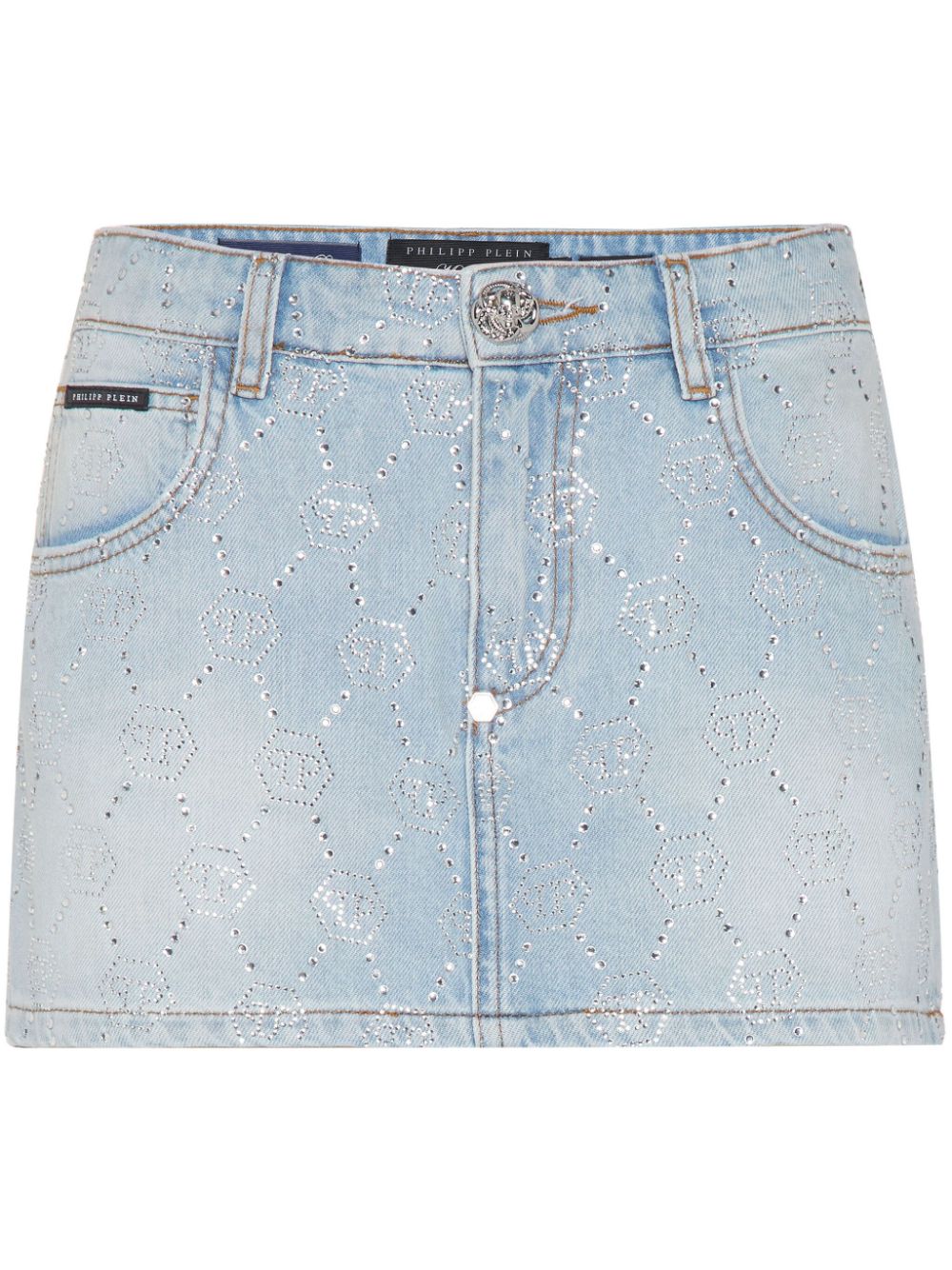 Philipp Plein monogram denim skirt