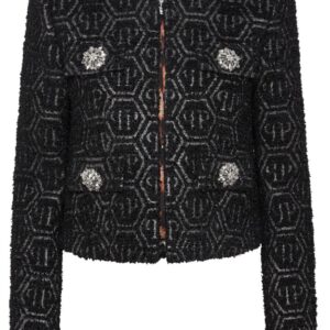 Philipp Plein monogram tweed jacket