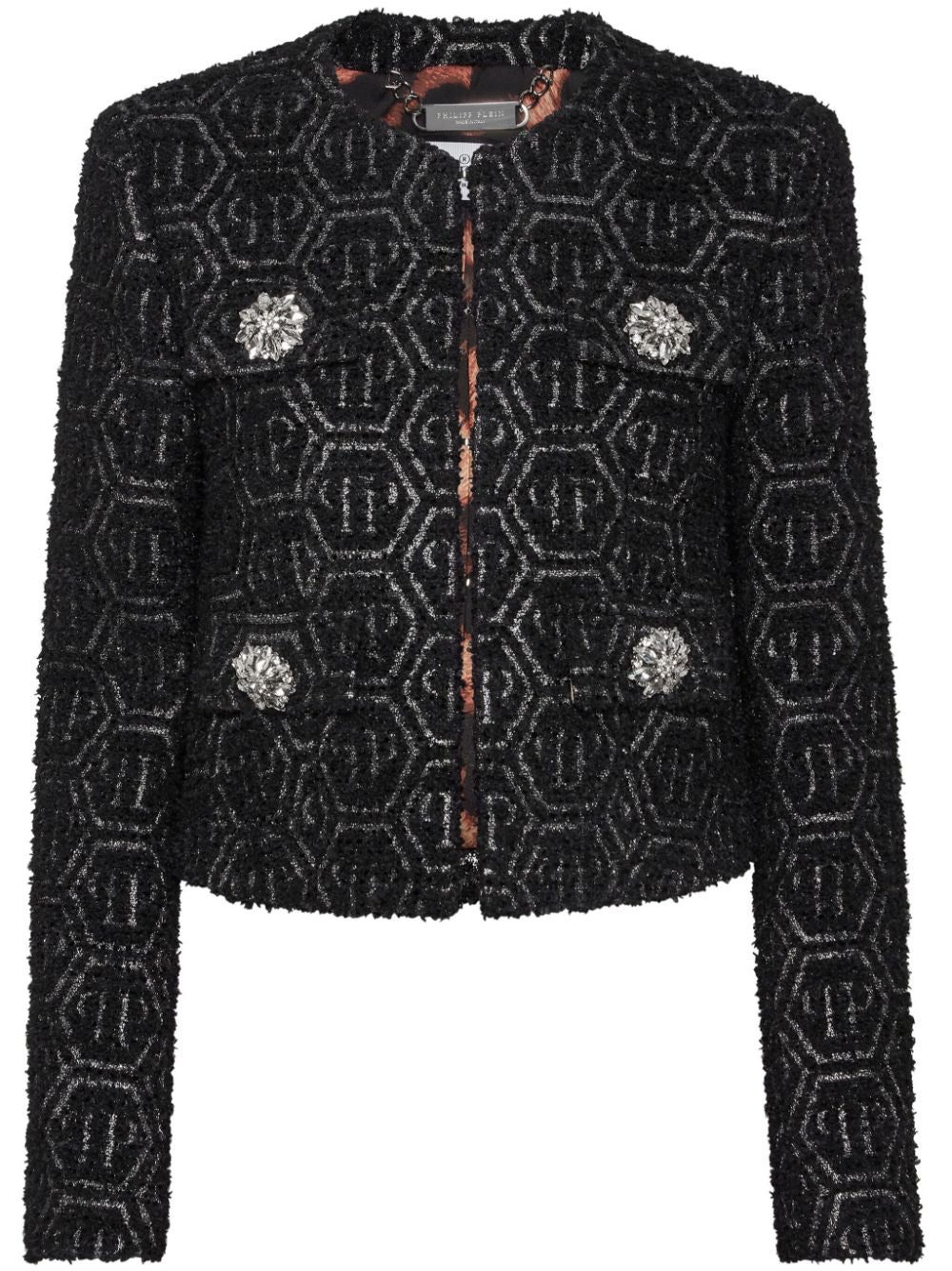 Philipp Plein monogram tweed jacket