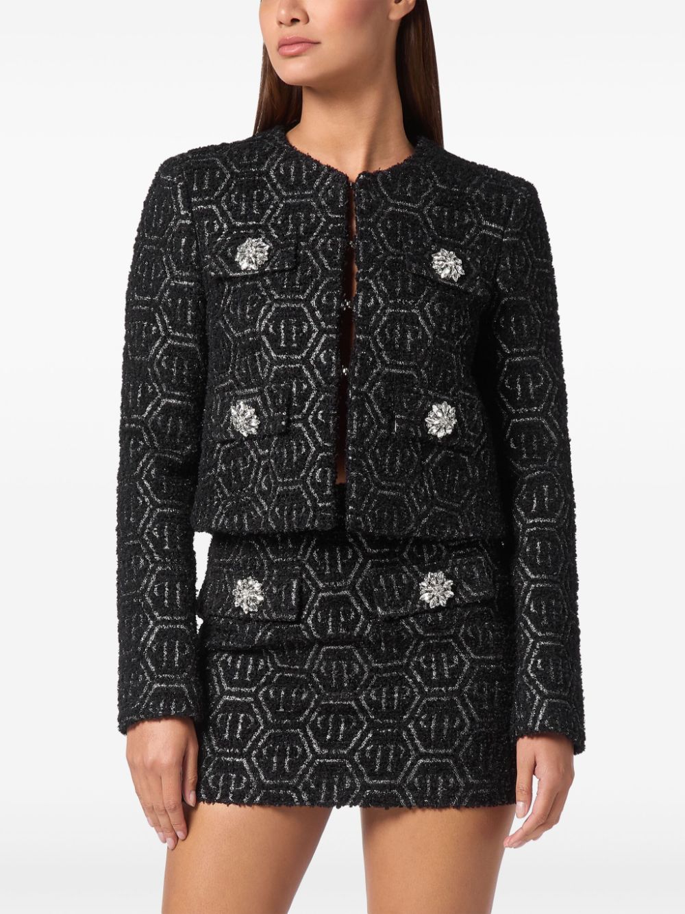 Philipp Plein monogram tweed jacket - Image 3