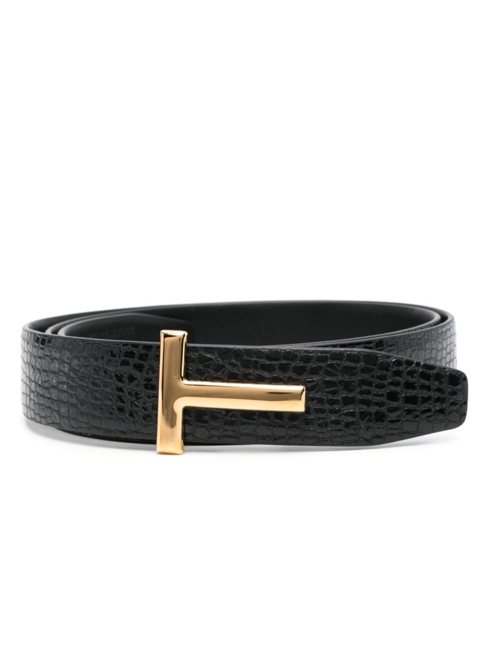 Louis Vuitton croc-embossed leather belt
