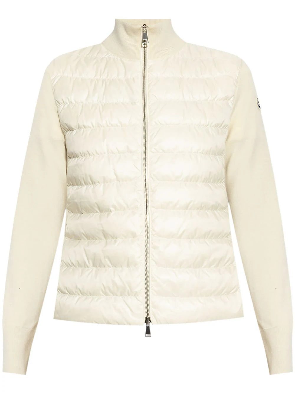 Moncler logo-appliqué panelled puffer jacket