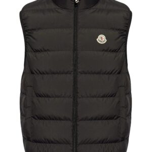 Moncler mock neck logo patch down gilet