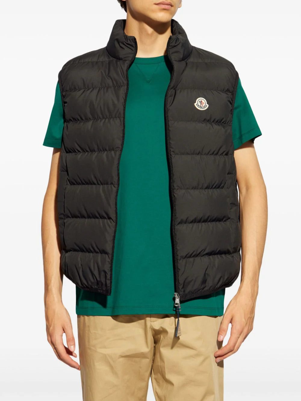 Moncler mock neck logo patch down gilet - Image 3