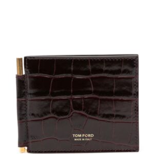TOM FORD croc-effect money clip wallet