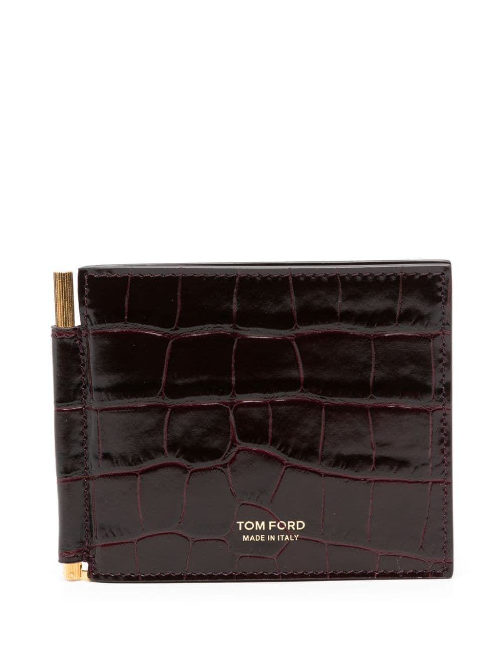 TOM FORD croc-effect money clip wallet