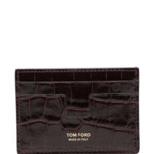 TOM FORD croc-effect money clip card holder