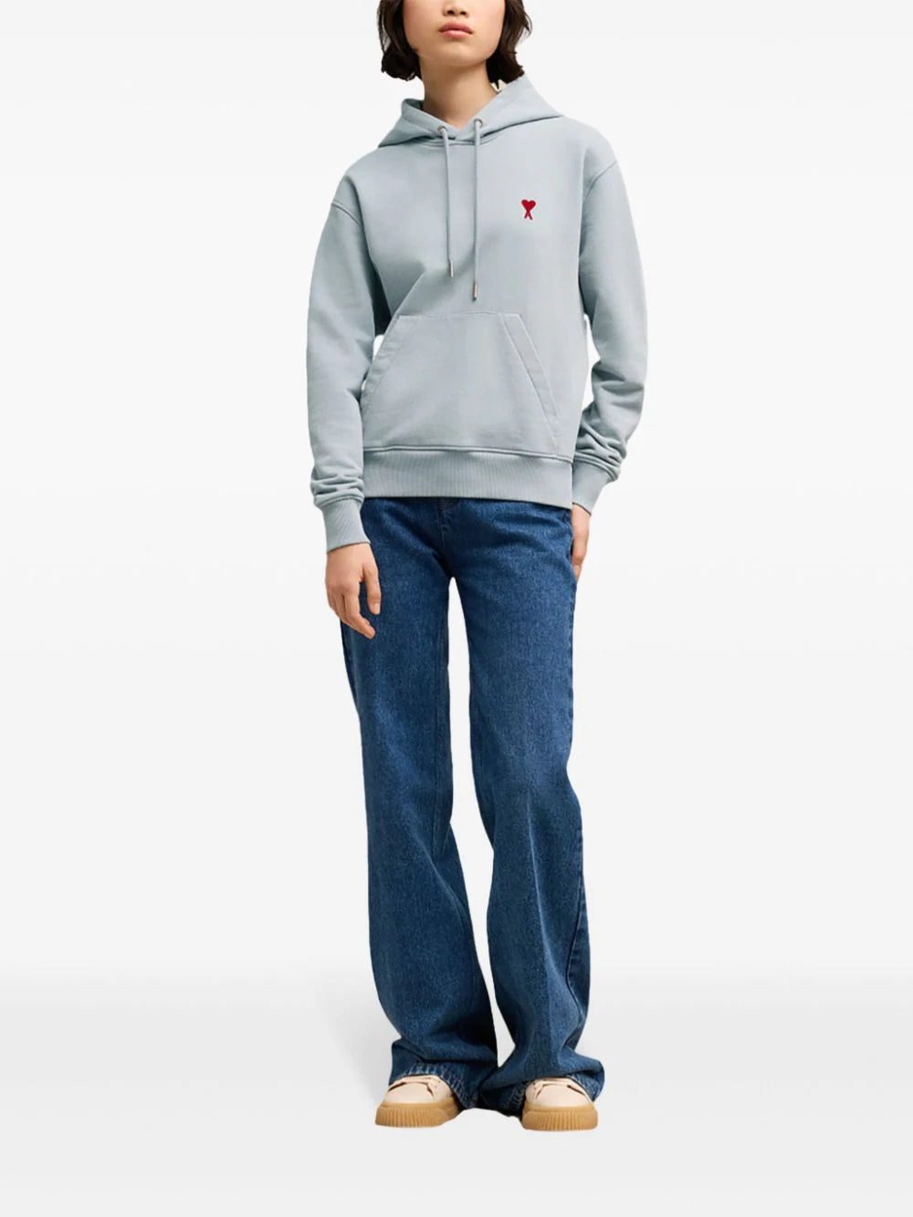 AMI Paris Ami De Coeur-embroidered hoodie - Image 2