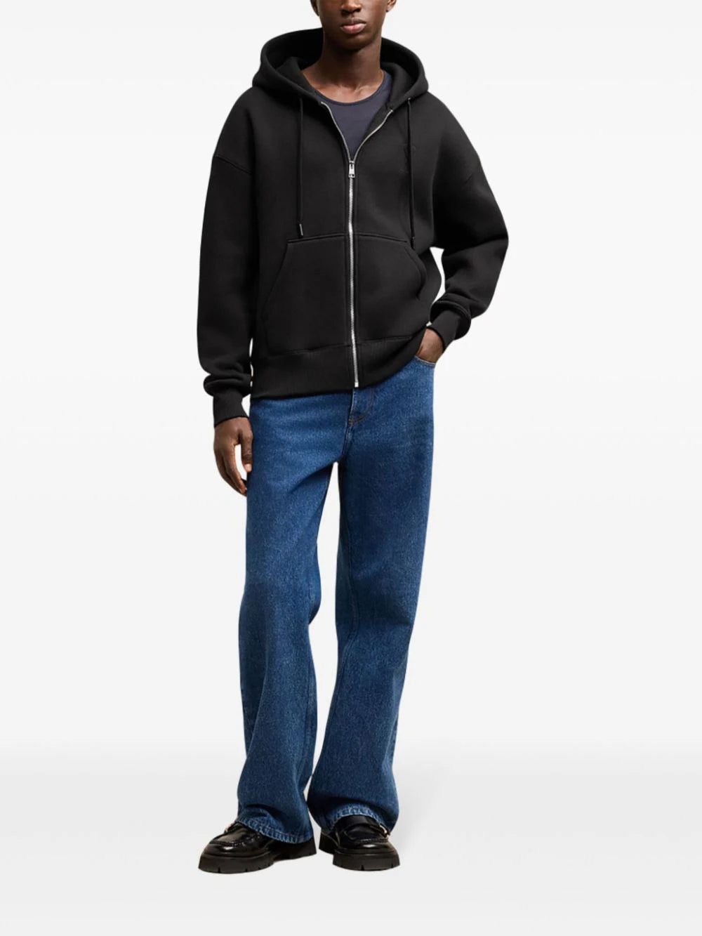 AMI Paris Ami de Coeur zipped cotton hoodie - Image 3