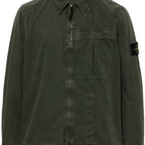 Stone Island Compass-badge cotton shirt jacket