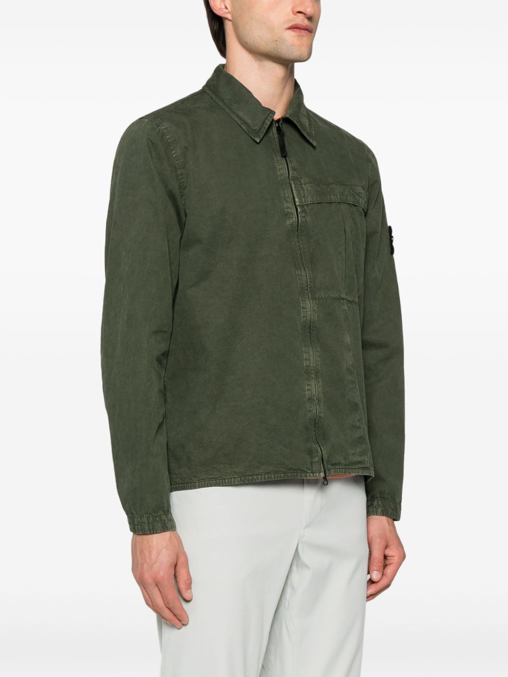 Stone Island Compass-badge cotton shirt jacket - Image 3