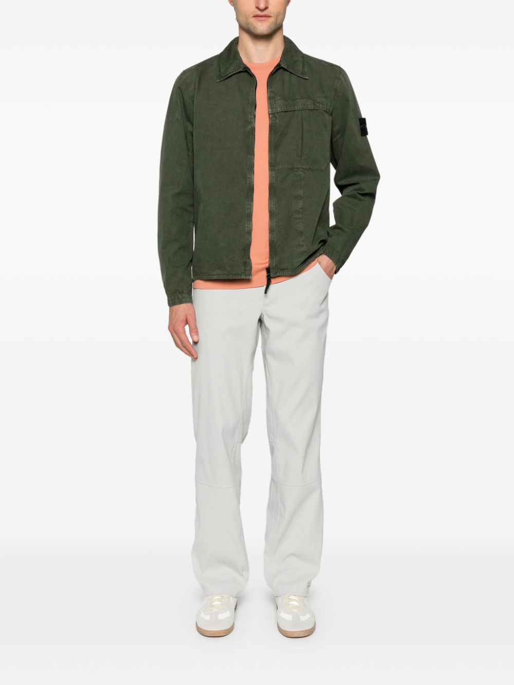 Stone Island Compass-badge cotton shirt jacket - Image 2
